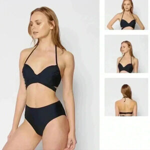 Marina west black bikini top